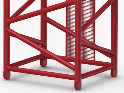 Crane D Intermediate Section 12m Red 3D model