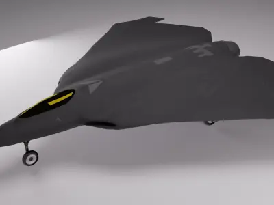 Plane fighter jet Low-poly 3D model