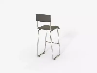 Gray Steel and Epoxy Bar Chair 3D model