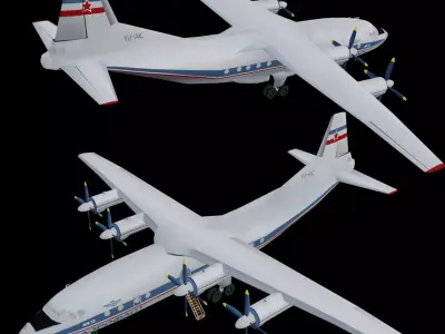 Antonov An 12 Soviet Transport Plane Free 3D model