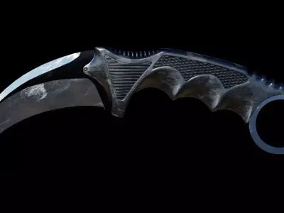 CS GO Karambit Knife Low-poly 3D model