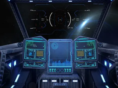 Sci-fi Lowpoly Cockpit  With 2 Skins Low-poly 3D model