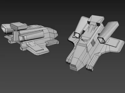 3D model of a spaceship Low-poly 3D model
