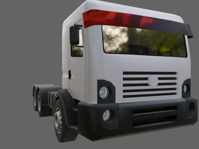 White Truck - Caminhao Low-poly 3D model