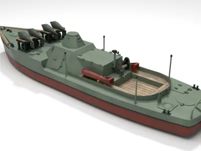 Old Small Armored River MineSweper 3D model