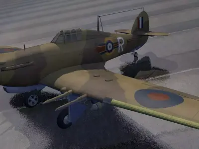 Hawker Hurricane Mk-2c Tropical 3D model