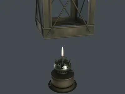 Kerosene Lamp Low-poly 3D model