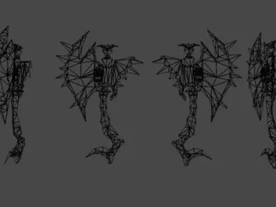 Fantasy Warrior Axe low-poly 3D model Low-poly 3D model