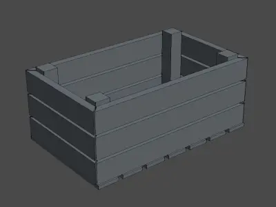 Wooden crate Low-poly 3D model 8