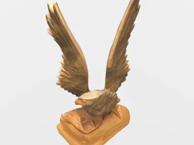Eagle statuette 3D scan Low-poly 3D model