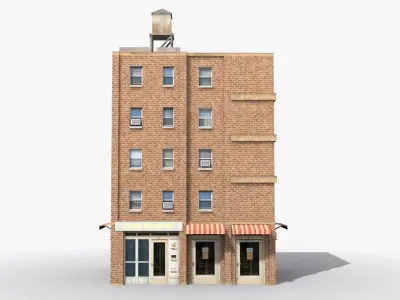 Apartment Building x30 Low-poly 3D model
