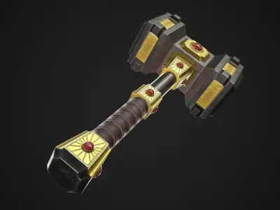 Fantasy Hammer 03 Low-poly 3D model