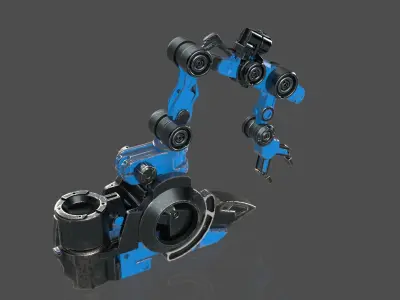 Industrial Robot Arms Pack Of 4  -Textured 3D model
