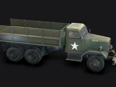 Army Truck Low Poly  Low-poly 3D model