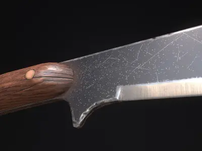 Machete knife Low-poly 3D model get