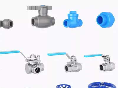 Industrial Valve And Pipe Fitting Mega Collection 3D model