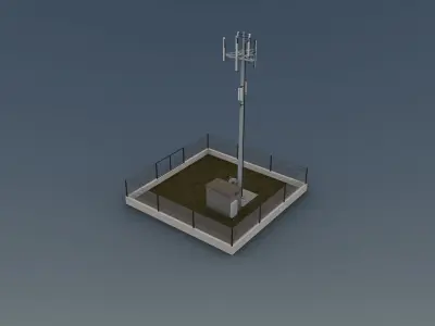 Cell Phone Tower Low-poly 3D model