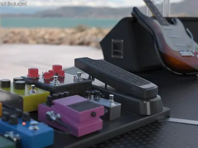 Custom Guitar Effects Pedal Board 3D model