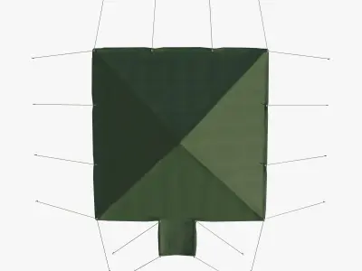 Military tent Low-poly 3D model 2