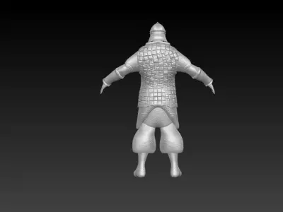 Medieval Saracen soldier Low-poly 3D model