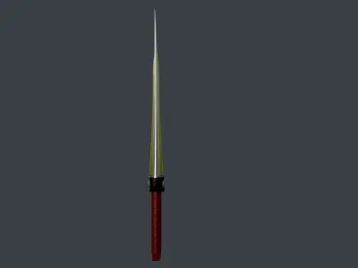 Long Green Stylized Sword 3D Model Low-poly 3D model