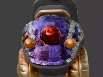 Stylized Chibi Jeweled Mosaic Tri-Scooter Low-poly 3D model