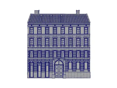 Street Facade Residantial Building Brown 3D model