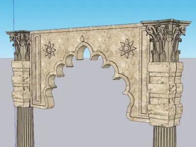 indian jodhpuri stone arch  Low-poly 3D model