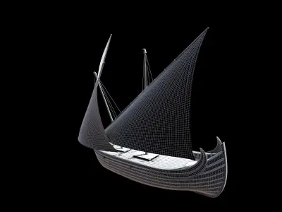 Medieval boat 3D model purchase