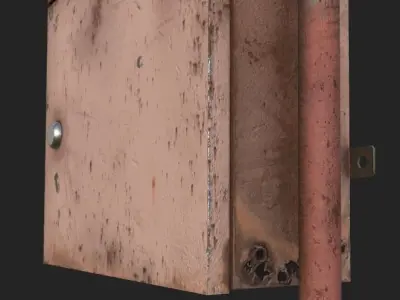  3D model Old Electrical Box low-poly  Low-poly 3D model