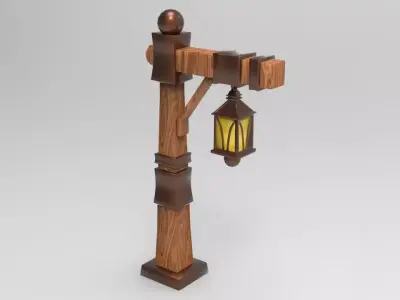 Lamp Post Low-poly 3D model