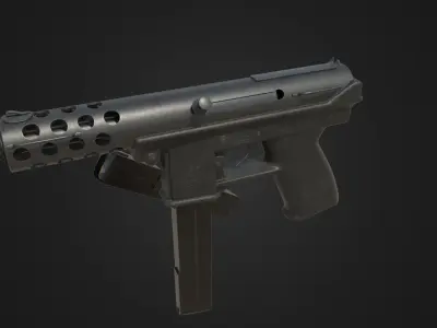 TEC 9 DC9 9mm pistol Low-poly 3D model
