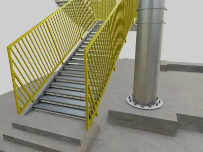 Steel Structure-Tsunami Evacuation Tower-Type-3 Free 3D model