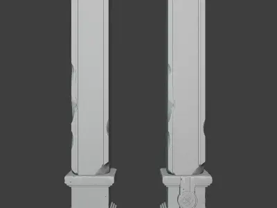 Ancient Pilar Modular Low-poly 3D model