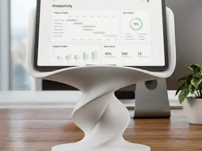 Modern Twisted Sculptural Tablet Phone Stand 3D print model