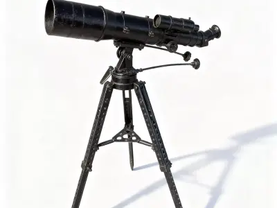 Astronomical telescope model Low-poly 3D model