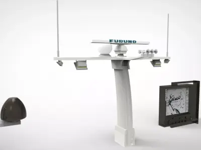 Marine radar 3D model