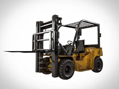 forklift truck Low-poly 3D model get