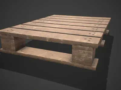 Low poly European Wood pallet 05 PBR Game Ready Free low-poly 3D model
