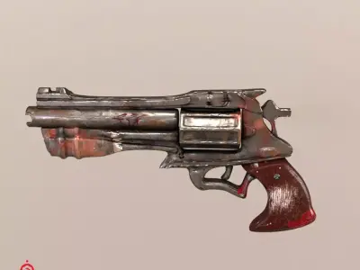 M1-Revolver revolver from game fallout Low-poly 3D model