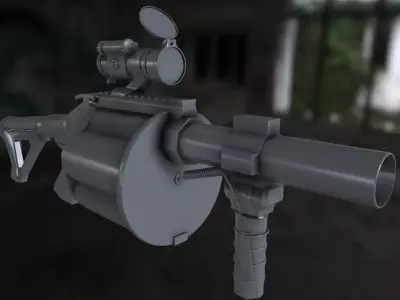 190 grenade launcher Low-poly 3D model