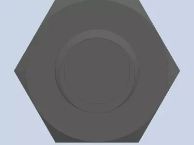 Bolt Partial Thread Hexagonal Head M10x100mm 3D model