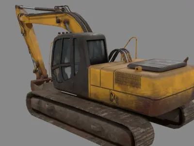 Excavator Low-poly 3D model