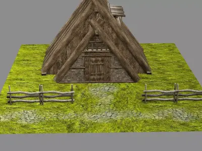 Medieval Viking House 07 Game Ready Low-poly 3D Model Low-poly 3D model purchase