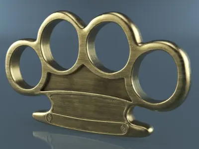 Vintage Classic Brass Knuckles Brass 3D model