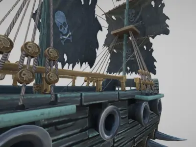 Ghost Ship Low-poly 3D model purchase