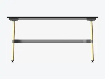 Desk - Timberline - Workstation - Dbl - Side - 2 - Person - Mid Low-poly 3D model