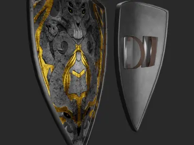 Medieval Fantasy Kingdom Shield Low-poly 3D model