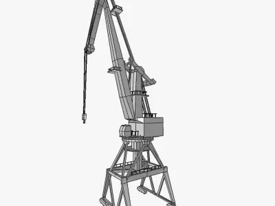 Port gantry crane 4 low poly Low-poly 3D model