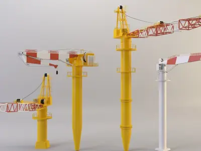 Ship cranes Low-poly 3D model